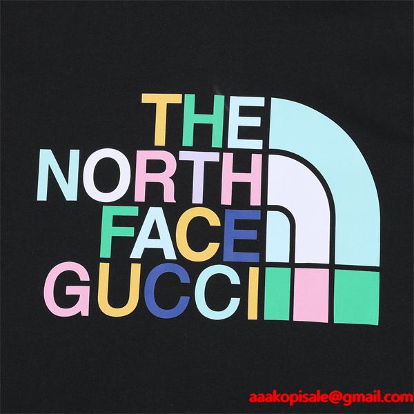 コラボロゴ パーカー ブラック 鮮やか 目立つ コレクター向け The North Face*GUCCI グッチ コピー