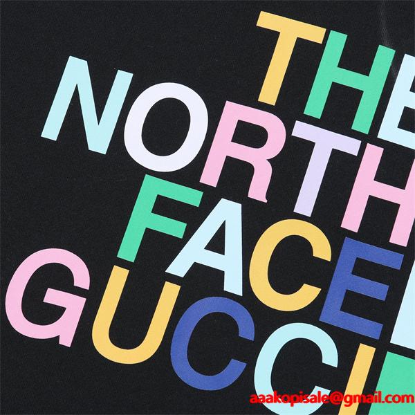 コラボロゴ パーカー ブラック 鮮やか 目立つ コレクター向け The North Face*GUCCI グッチ コピー