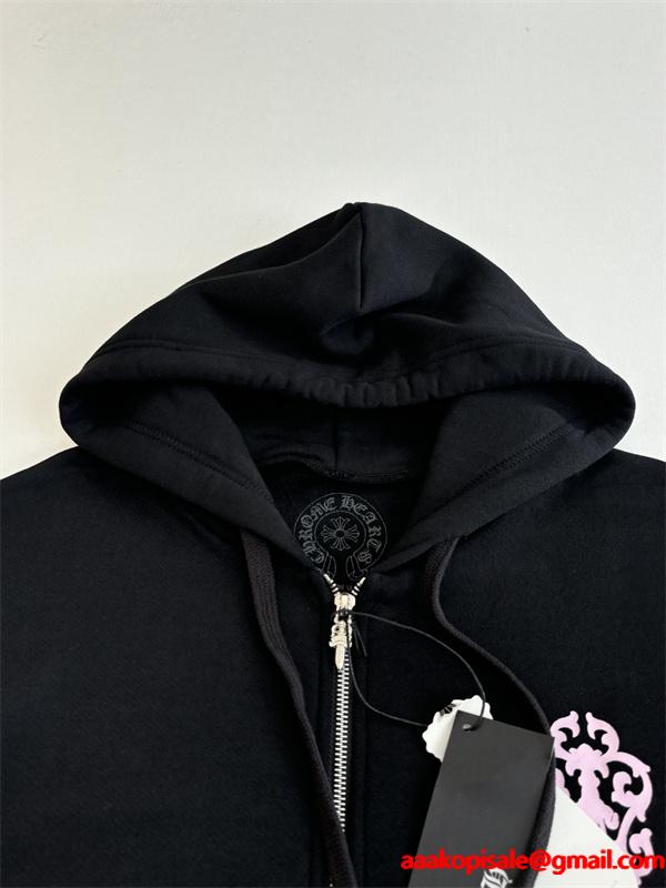 ジップ パーカー ブラック 入手困難 快活 モード系 CHROME HEARTS クロムハーツ コピー