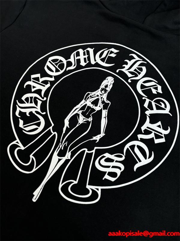 ジップ パーカー ブラック 入手困難 快活 モード系 CHROME HEARTS クロムハーツ コピー