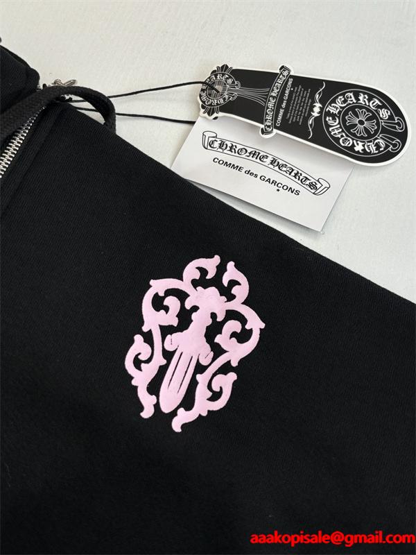ジップ パーカー ブラック 入手困難 快活 モード系 CHROME HEARTS クロムハーツ コピー