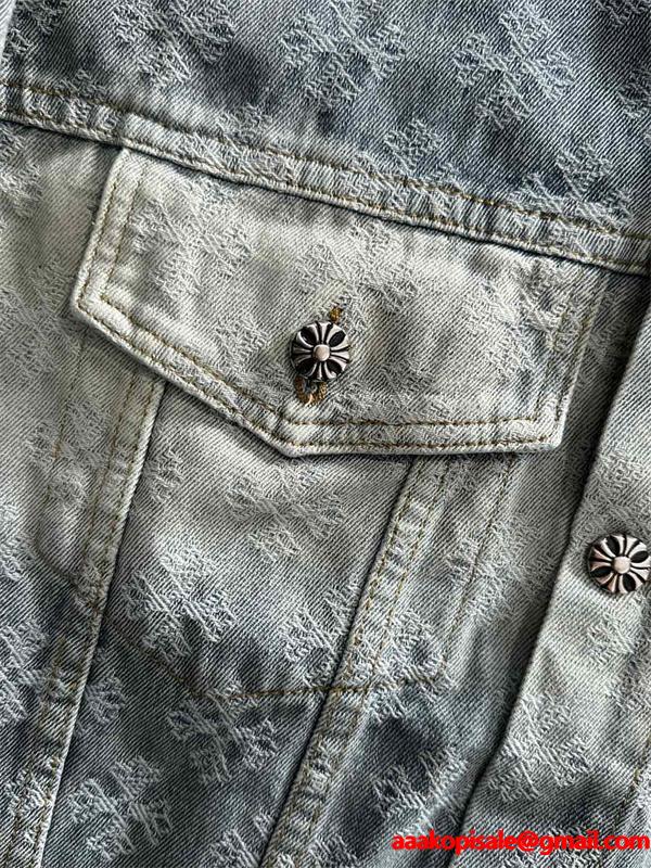 期間限定 デニムジャケット グレー プレミアム 定番 CHROME HEARTS クロムハーツ コピー