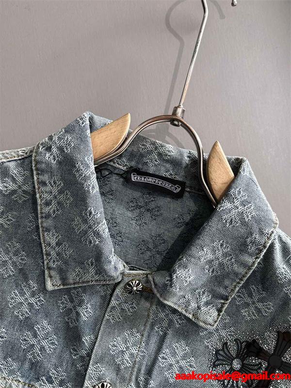 期間限定 デニムジャケット グレー プレミアム 定番 CHROME HEARTS クロムハーツ コピー