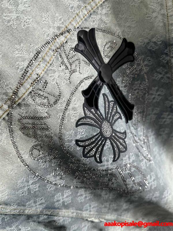 期間限定 デニムジャケット グレー プレミアム 定番 CHROME HEARTS クロムハーツ コピー