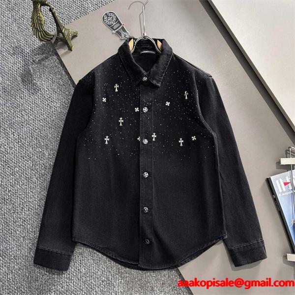 希少 CHROME HEARTS クロムハーツ コピー シャツ ブラック 上質 おすすめ 2026新作コーデ