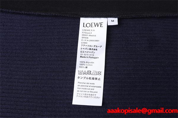 秋冬マスト LOEWE ロエベ コピー セーター ネイビーブラック クルーネック トップス 上品