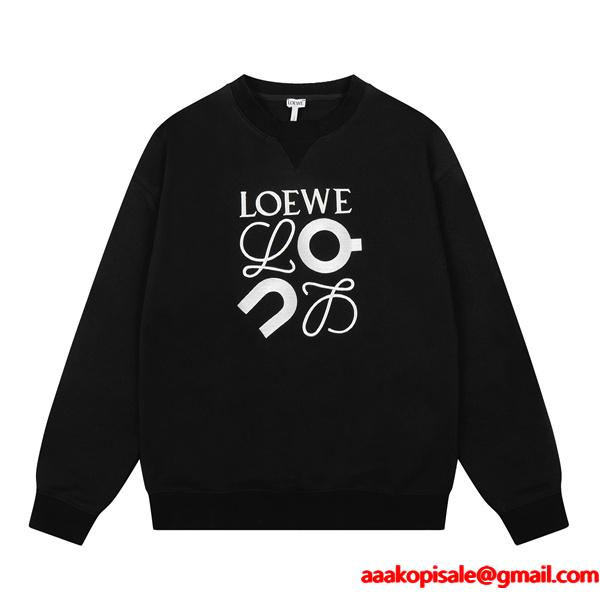 秋冬注目 ブラック スウェット 刺繍 存在感抜群 アーバン LOEWE ロエベ 偽物