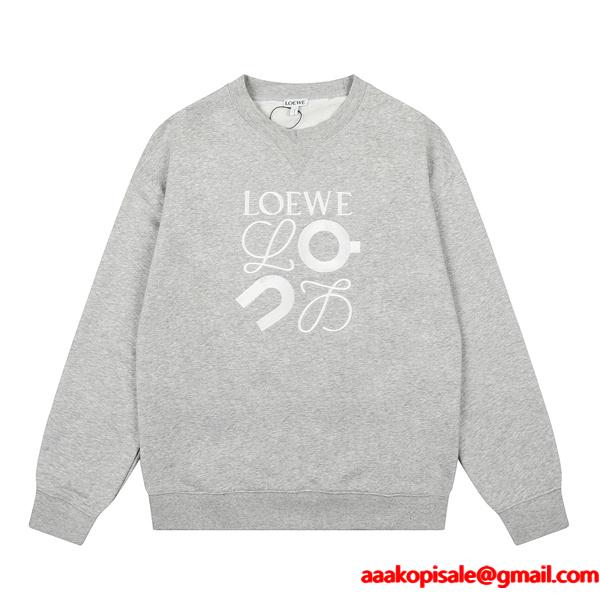 秋冬注目 ブラック スウェット 刺繍 存在感抜群 アーバン LOEWE ロエベ 偽物