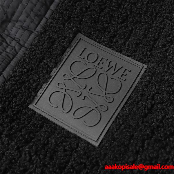 保温性抜群 ブラック LOEWE ロエベ コピー ダウンジャケット プレミアム 温か素材