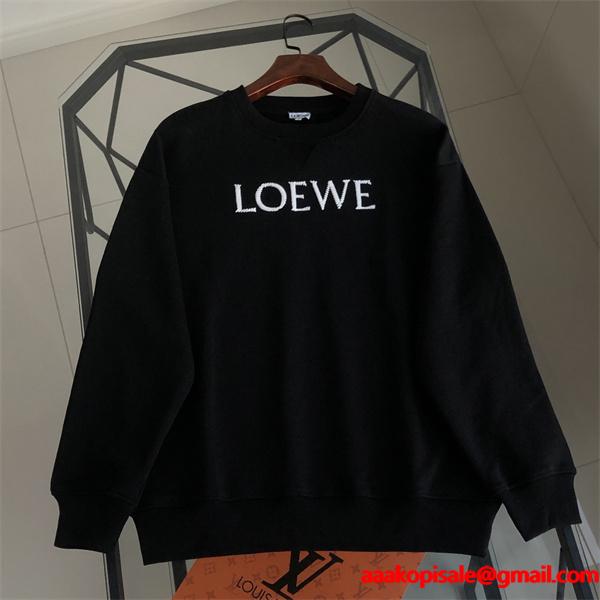 2026新作定番 ブラック スウェット ロゴ刺繍 高級感 人気 LOEWE ロエベ コピー