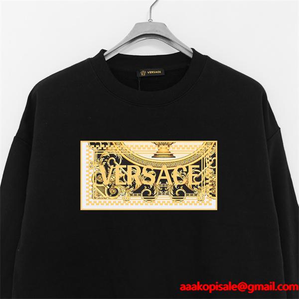 定番人気 ブラック VERSACE ヴェルサーチ コピー スウェット シンプル 新登場 上質