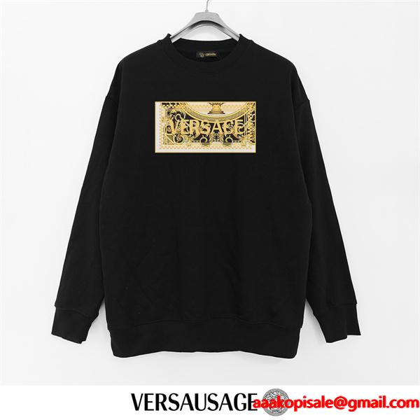 定番人気 ブラック VERSACE ヴェルサーチ コピー スウェット シンプル 新登場 上質