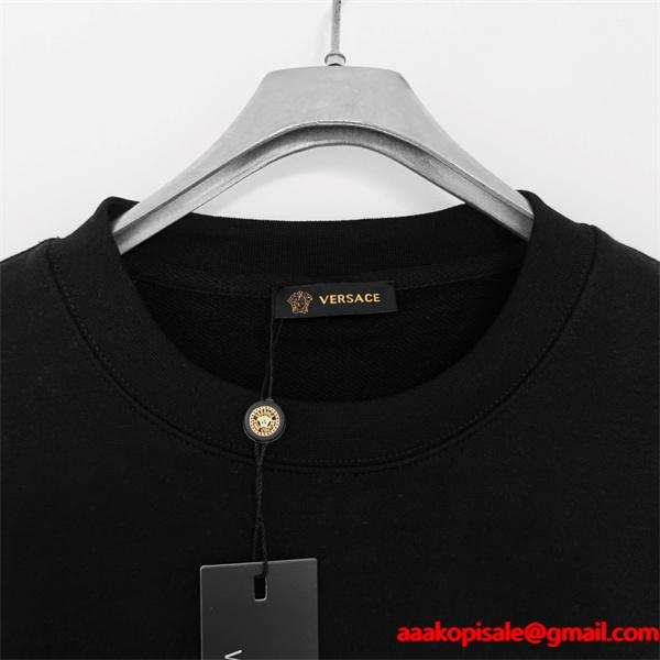 定番人気 ブラック VERSACE ヴェルサーチ コピー スウェット シンプル 新登場 上質
