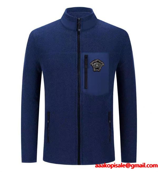 2026新作 ネイビー ジップアップ ジャケット おすすめ 上品 VERSACE ヴェルサーチ コピー