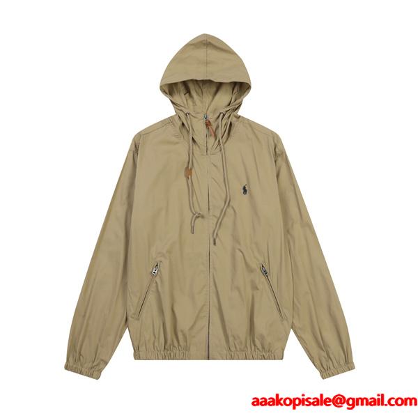 Polo Ralph Lauren ポロ ラルフローレン コピー 春秋定番 ベージュ ジップアップ ナイロンジャケット 軽量