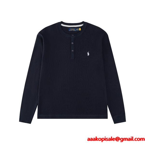 Polo Ralph Lauren ポロ ラルフローレン コピー 期間限定 ブラック ニット ワンポイント刺繍 カジュアル