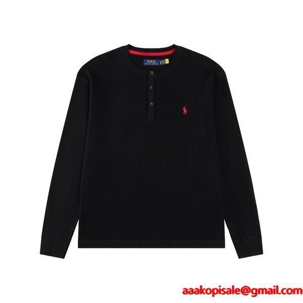 Polo Ralph Lauren ポロ ラルフローレン コピー 期間限定 ブラック ニット ワンポイント刺繍 カジュアル