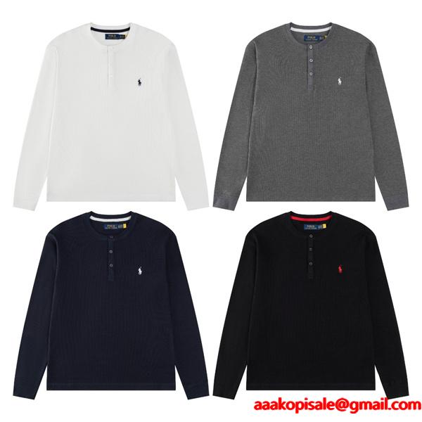Polo Ralph Lauren ポロ ラルフローレン コピー 期間限定 ブラック ニット ワンポイント刺繍 カジュアル