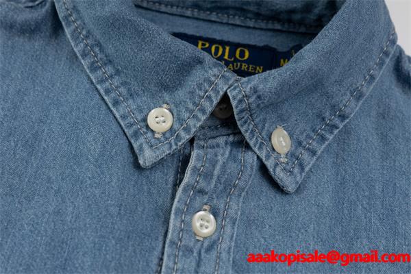 定番人気 デニム シャツ ワンポイント刺繍 プレミアム Polo Ralph Lauren ポロ ラルフローレン コピー