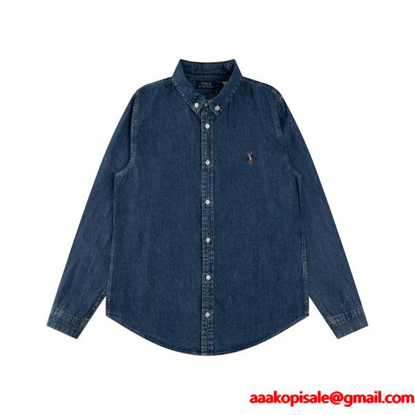 定番人気 デニム シャツ ワンポイント刺繍 プレミアム Polo Ralph Lauren ポロ ラルフローレン コピー