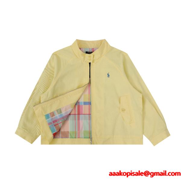 Polo Ralph Lauren ポロ ラルフローレン コピー 春夏新作 イエロー ノーカラー ジップブルゾン 軽量 