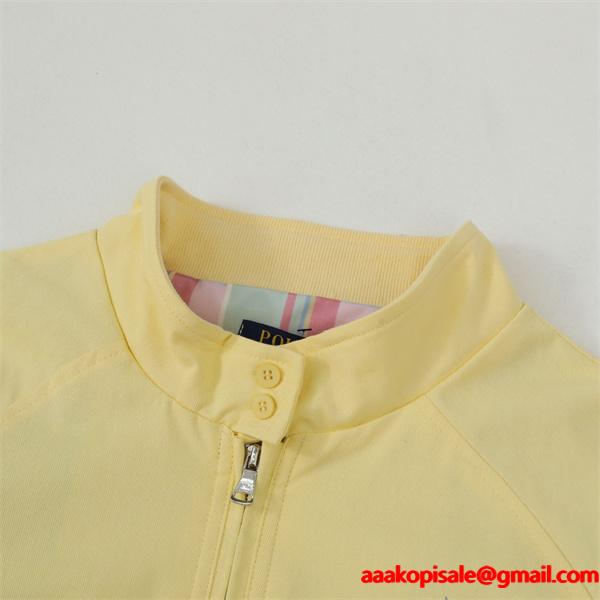 Polo Ralph Lauren ポロ ラルフローレン コピー 春夏新作 イエロー ノーカラー ジップブルゾン 軽量 