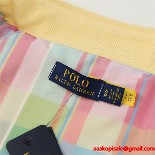 Polo Ralph Lauren ポロ ラルフローレン コピー 春夏新作 イエロー ノーカラー ジップブルゾン 軽量 