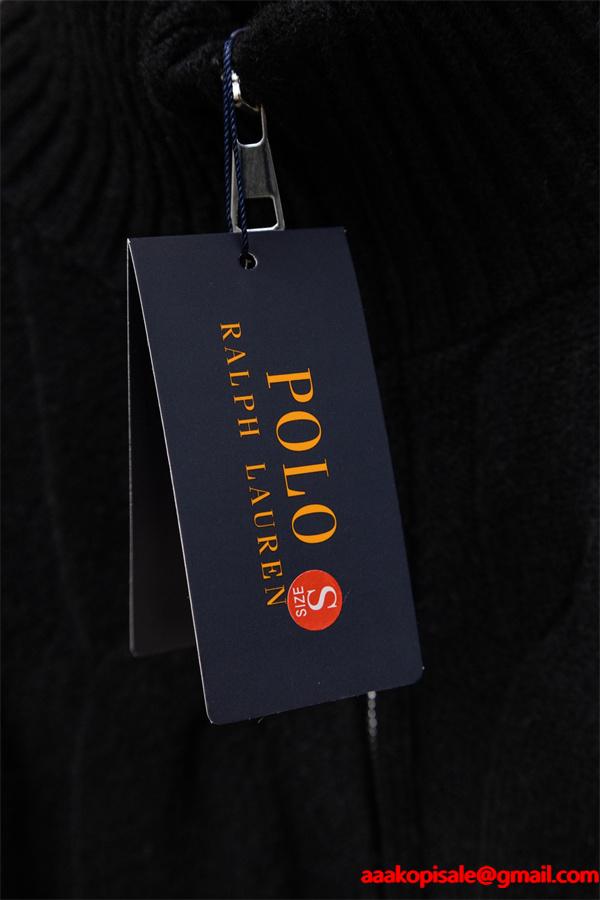 秋冬定番 ベージュ ニット カーディガン 立ち襟 上品 Polo Ralph Lauren ポロ ラルフローレン コピー