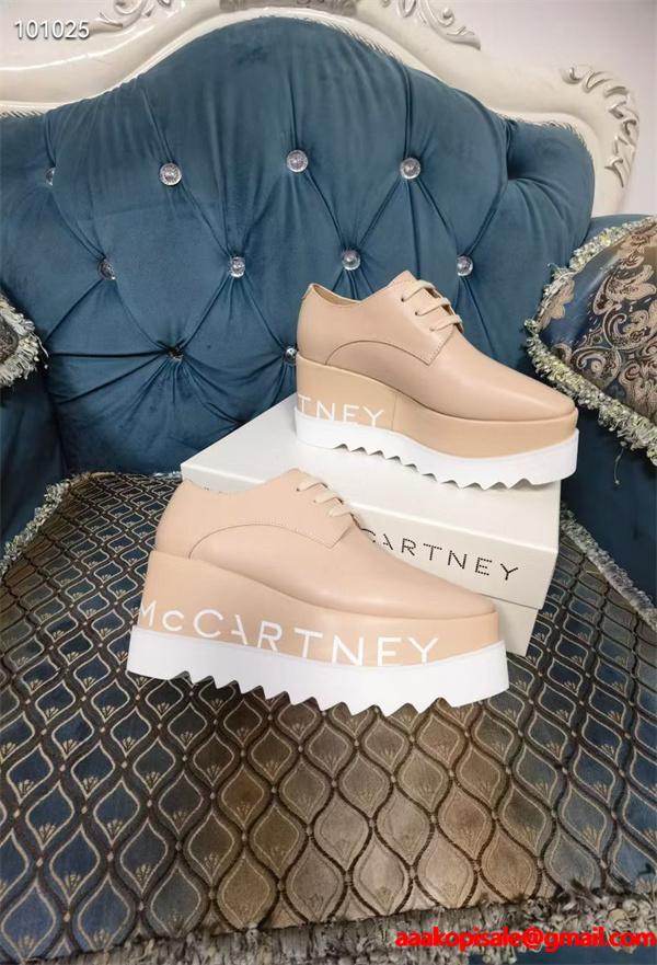 STELLA McCARTNEY 2026最新作 ロゴソール 厚 ベージュカラー モード 美脚 ステラマッカートニー コピー