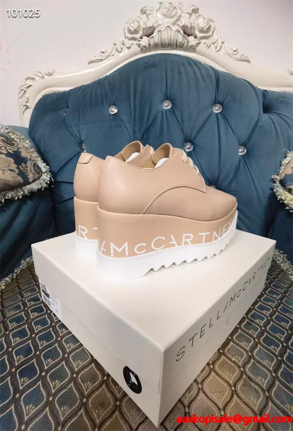 STELLA McCARTNEY 2026最新作 ロゴソール 厚 ベージュカラー モード 美脚 ステラマッカートニー コピー