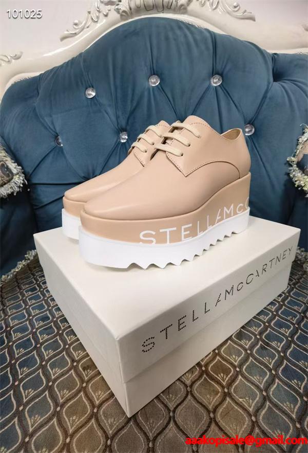 STELLA McCARTNEY 2026最新作 ロゴソール 厚 ベージュカラー モード 美脚 ステラマッカートニー コピー