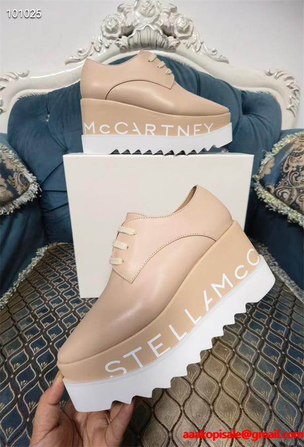 STELLA McCARTNEY 2026最新作 ロゴソール 厚 ベージュカラー モード 美脚 ステラマッカートニー コピー
