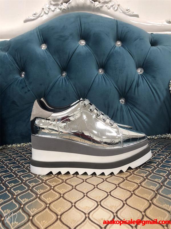シルバーグリッター STELLA McCARTNEY ステラマッカートニー コピー  厚底スニーカー 大人カジュアル