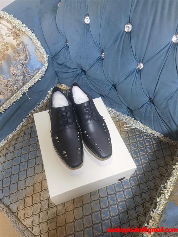 STELLA McCARTNEY ステラマッカートニー コピー 2026新作 厚底レースアップ ブラック モダン クール