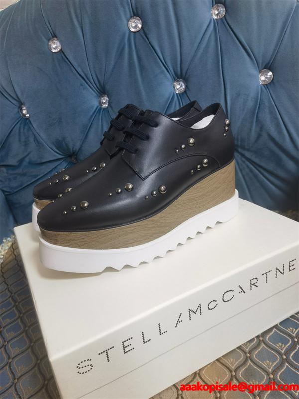 STELLA McCARTNEY ステラマッカートニー コピー 2026新作 厚底レースアップ ブラック モダン クール