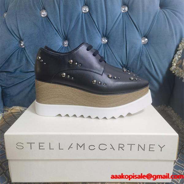 STELLA McCARTNEY ステラマッカートニー コピー 2026新作 厚底レースアップ ブラック モダン クール