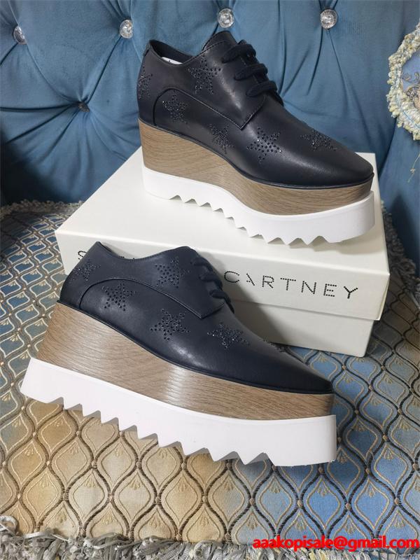 スター装飾 厚底シューズ ホワイト 光沢 新しい スタイル STELLA McCARTNEY ステラマッカートニー コピー