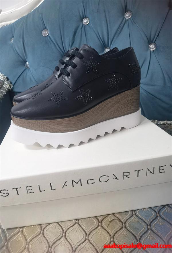 スター装飾 厚底シューズ ホワイト 光沢 新しい スタイル STELLA McCARTNEY ステラマッカートニー コピー