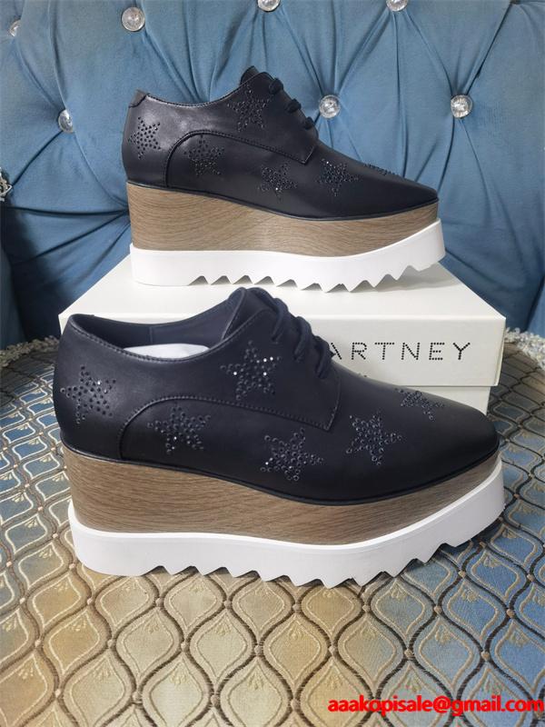 スター装飾 厚底シューズ ホワイト 光沢 新しい スタイル STELLA McCARTNEY ステラマッカートニー コピー