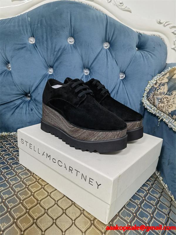 STELLA McCARTNEY ステラマッカートニー コピー 2026新作 ブラック 厚底シューズ シンプル 上品 