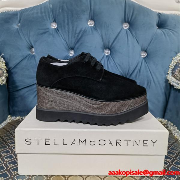 STELLA McCARTNEY ステラマッカートニー コピー 2026新作 ブラック 厚底シューズ シンプル 上品 