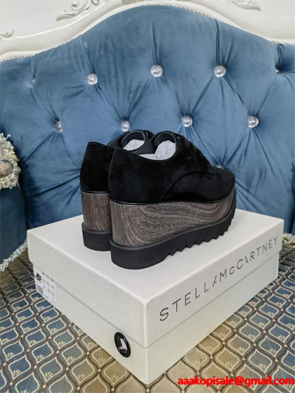 STELLA McCARTNEY ステラマッカートニー コピー 2026新作 ブラック 厚底シューズ シンプル 上品 