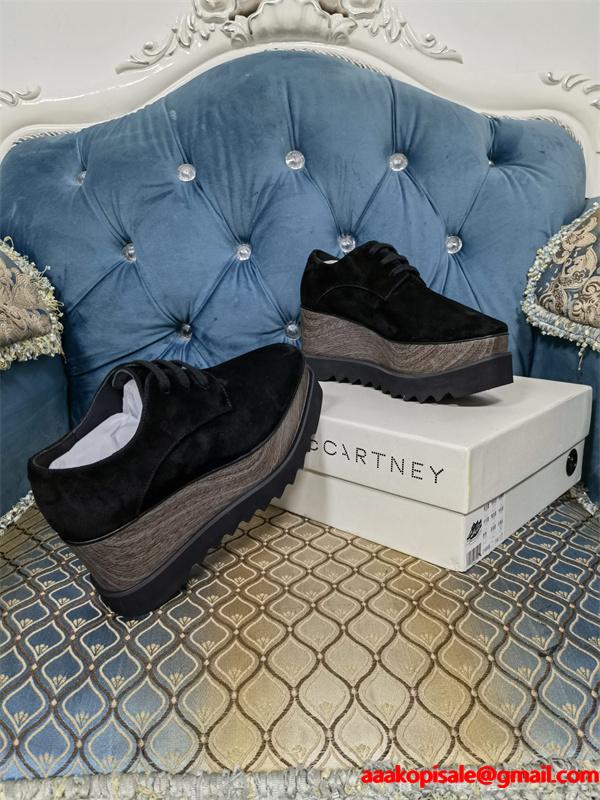 STELLA McCARTNEY ステラマッカートニー コピー 2026新作 ブラック 厚底シューズ シンプル 上品 