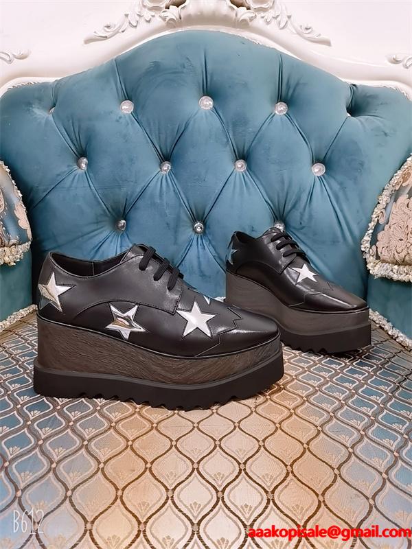 スター装飾 厚底シューズ ブラック クール 個性的 STELLA McCARTNEY ステラマッカートニー コピー