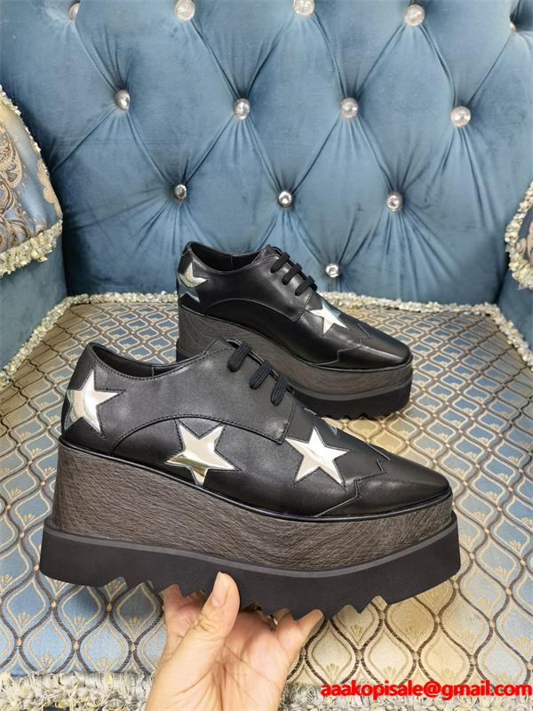 スター装飾 厚底シューズ ブラック クール 個性的 STELLA McCARTNEY ステラマッカートニー コピー