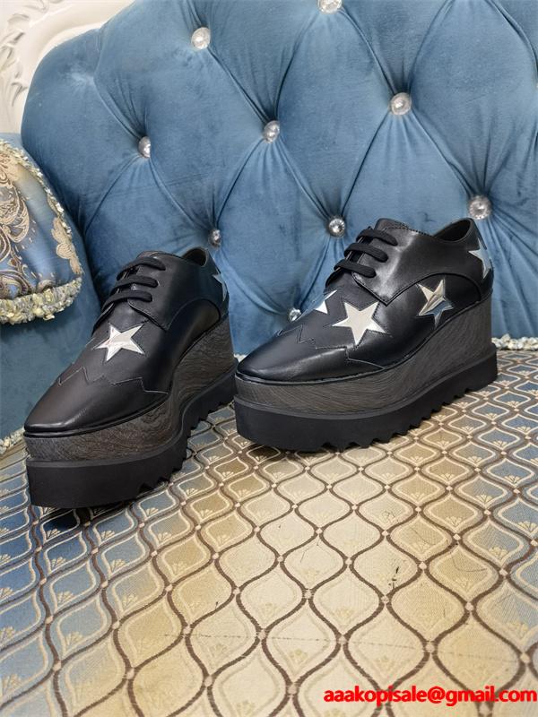 スター装飾 厚底シューズ ブラック クール 個性的 STELLA McCARTNEY ステラマッカートニー コピー