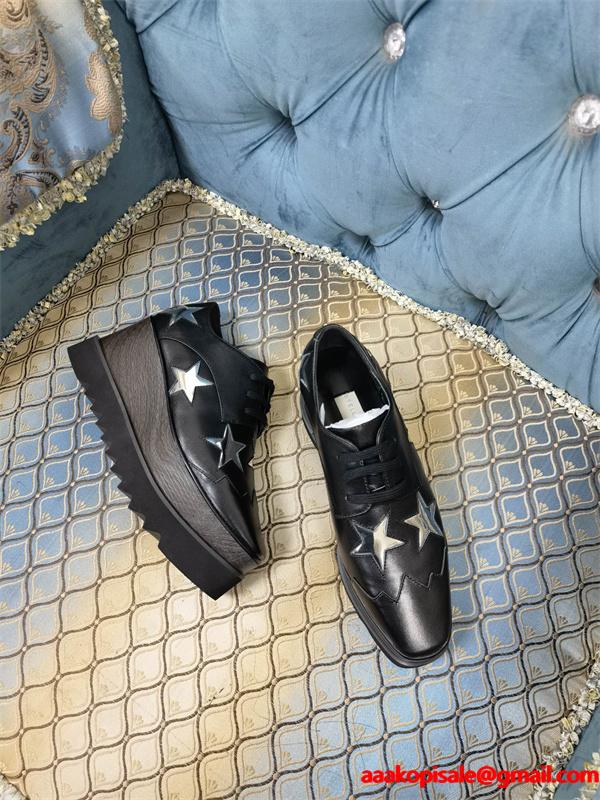 スター装飾 厚底シューズ ブラック クール 個性的 STELLA McCARTNEY ステラマッカートニー コピー