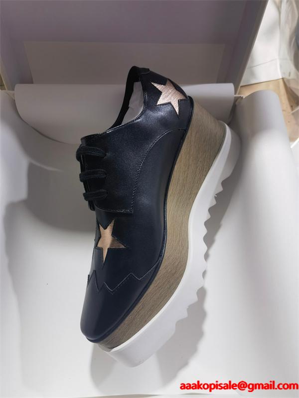 STELLA McCARTNEY ステラマッカートニー コピー 厚底シューズ ブラック シンプル スタイリッシュ