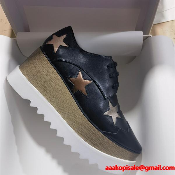 STELLA McCARTNEY ステラマッカートニー コピー 厚底シューズ ブラック シンプル スタイリッシュ