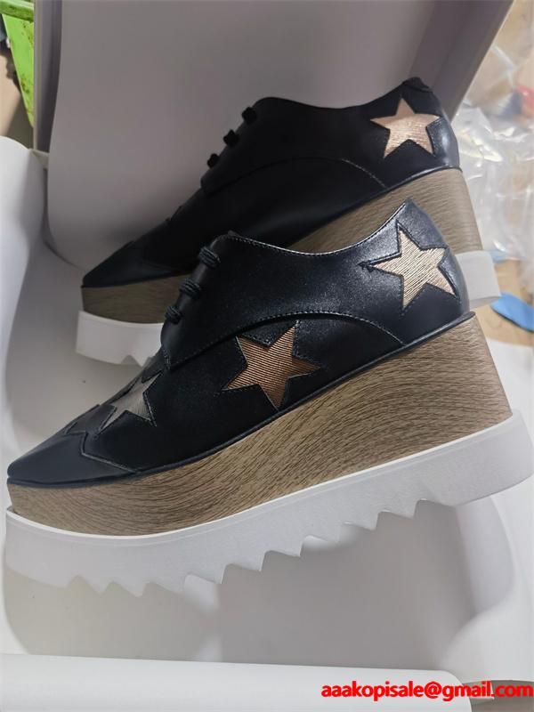 STELLA McCARTNEY ステラマッカートニー コピー 厚底シューズ ブラック シンプル スタイリッシュ